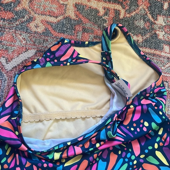 Land’s End 3-Piece Swimsuit Set - tankini top, bikini bottom, rashguard - EUC - Picture 5 of 10